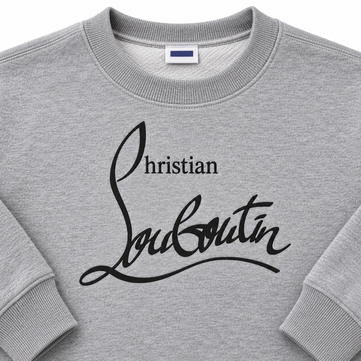 Men's Christian Louboutin Crewneck Sweatshirt grey print detail