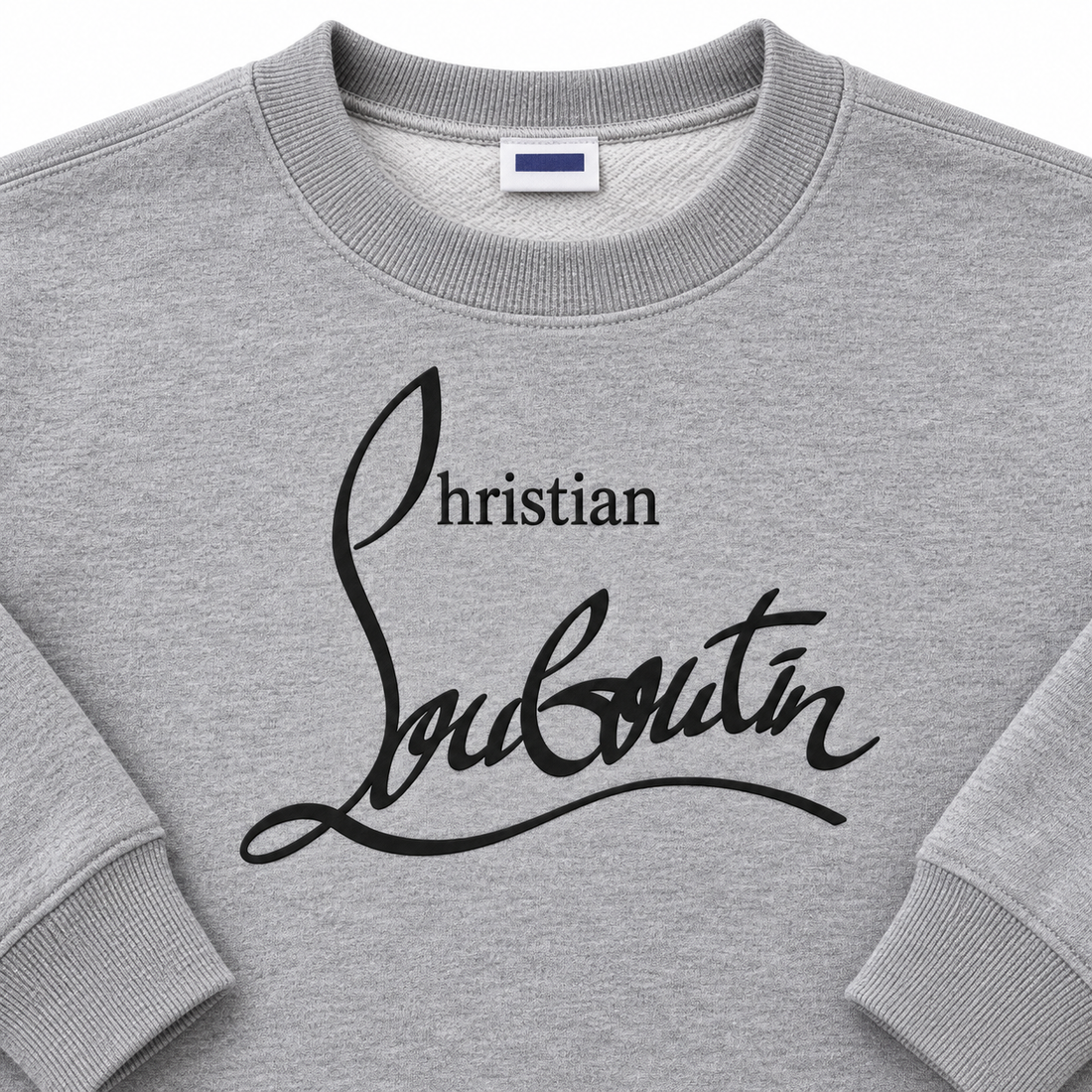 Men's Christian Louboutin Crewneck Sweatshirt grey print detail
