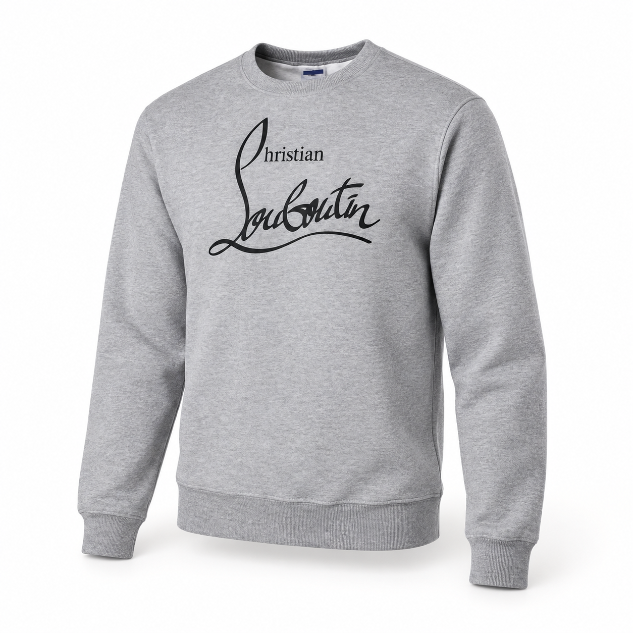 Men's Christian Louboutin Crewneck Sweatshirt grey alternate angle