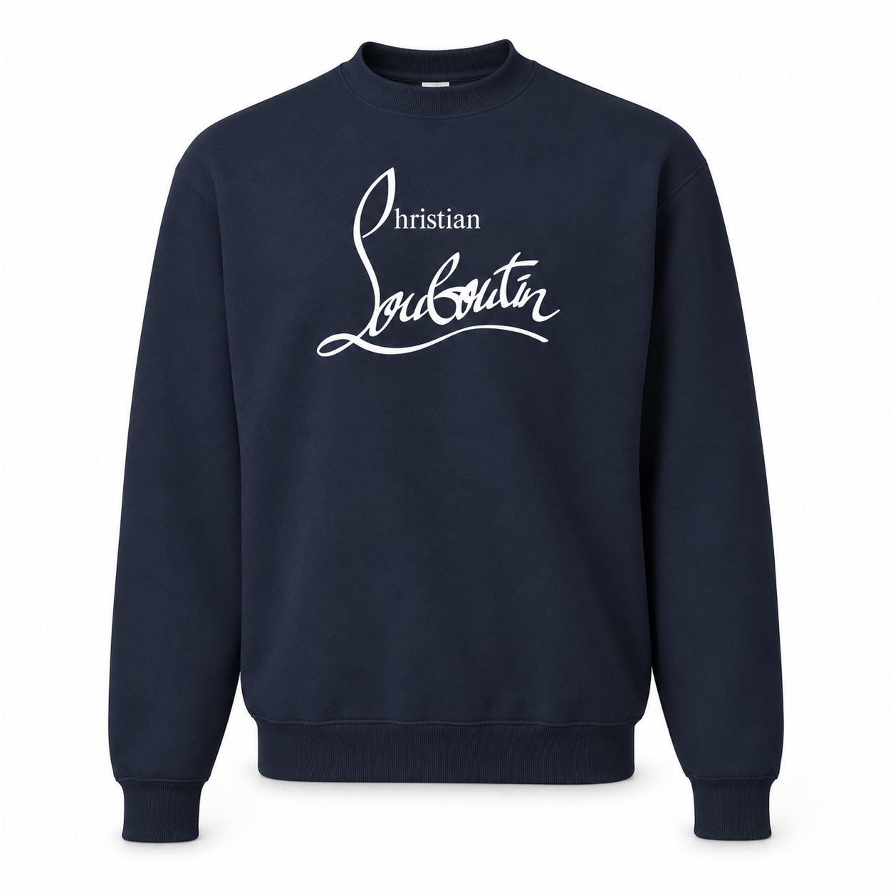 Men's Christian Louboutin Crewneck Sweatshirt navy main front view