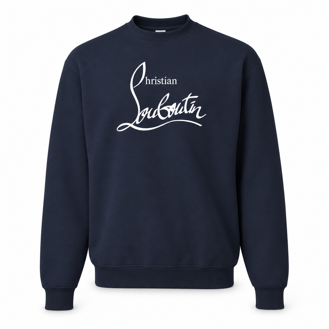 Men's Christian Louboutin Crewneck Sweatshirt navy main front view