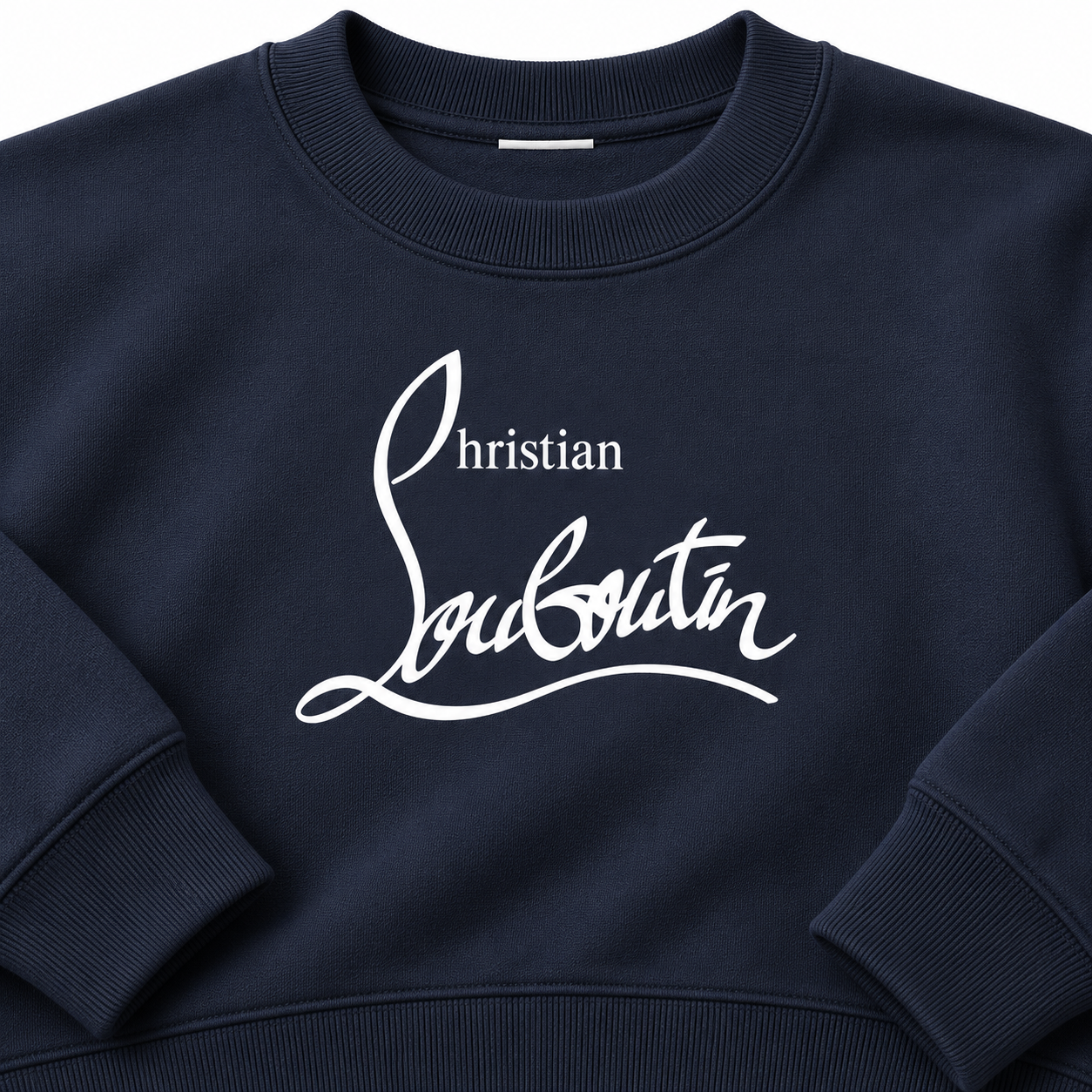 Men's Christian Louboutin Crewneck Sweatshirt navy print detail