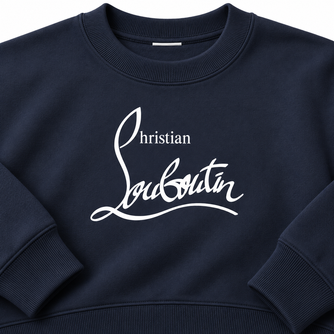 Men's Christian Louboutin Crewneck Sweatshirt navy print detail