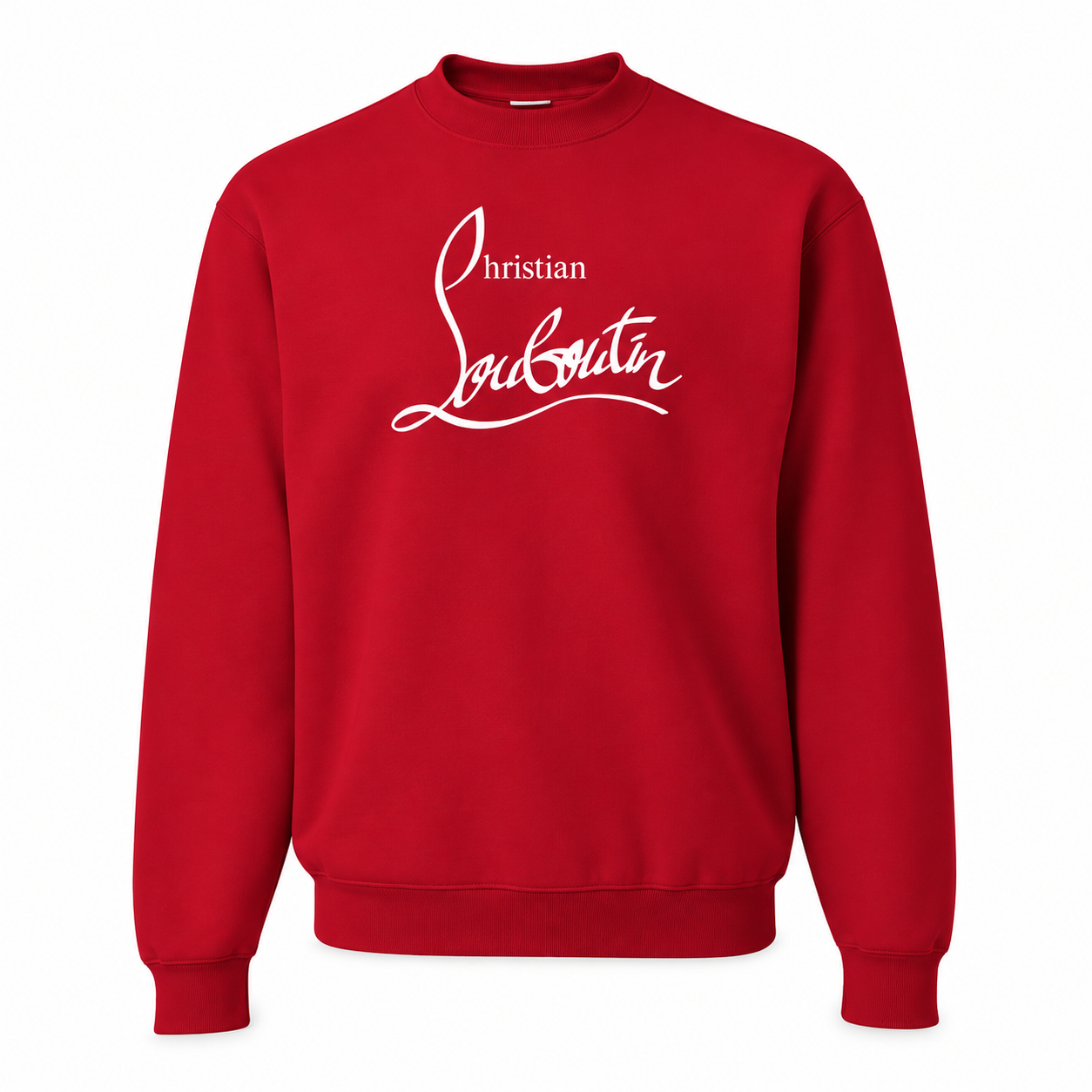 Men's Christian Louboutin Crewneck Sweatshirt red main front view