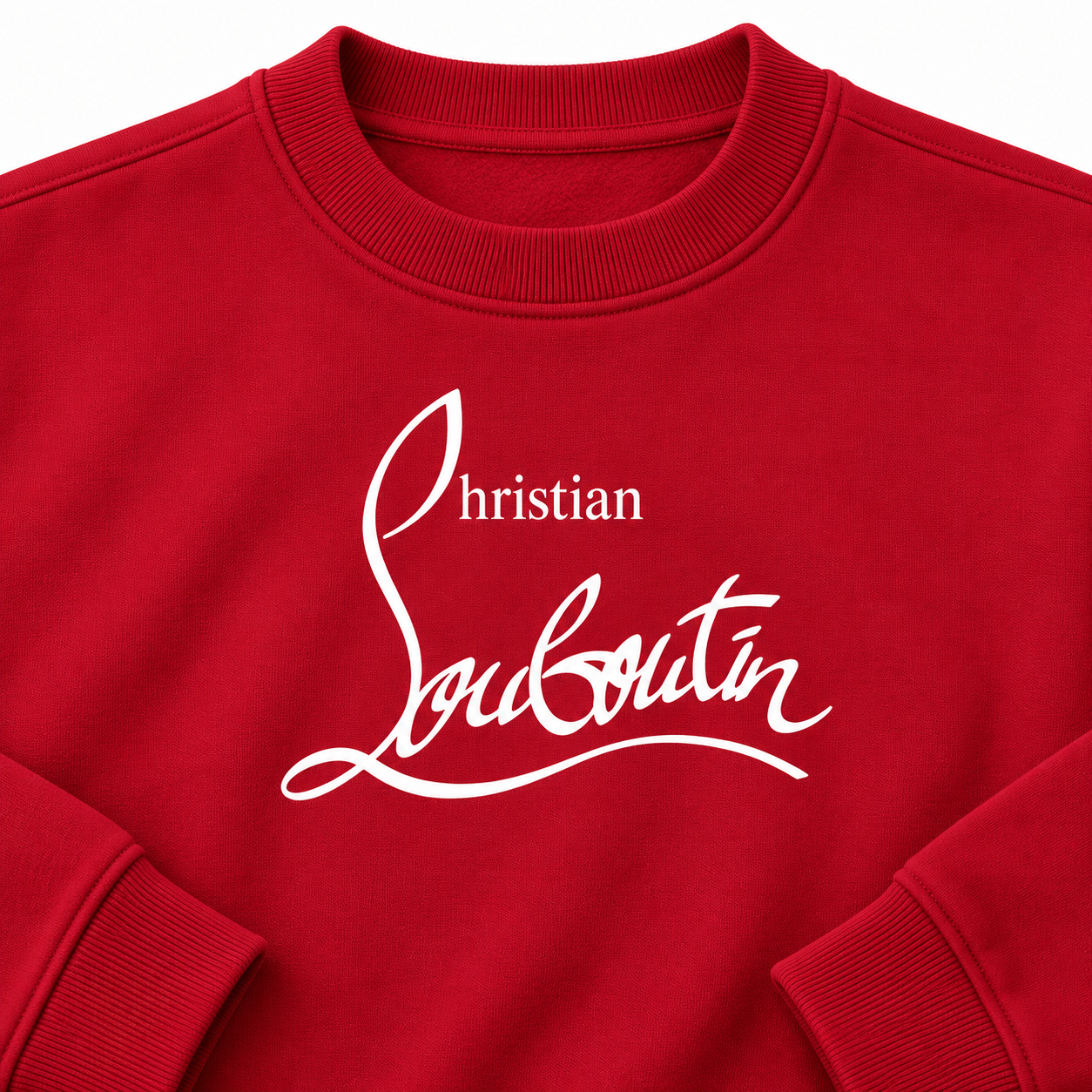 Men's Christian Louboutin Crewneck Sweatshirt red print detail