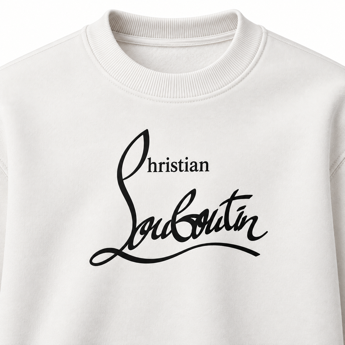 Men's Christian Louboutin Crewneck Sweatshirt white print detail