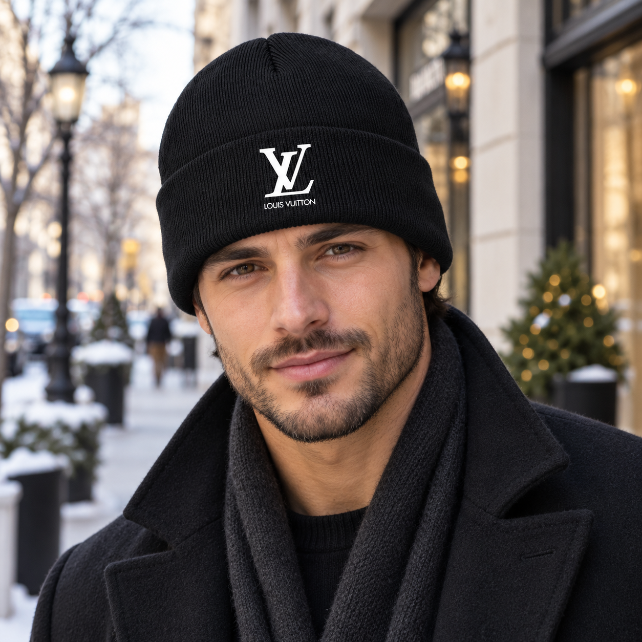 Louis Vuitton Beanie Hat | Color: Black | Image 3