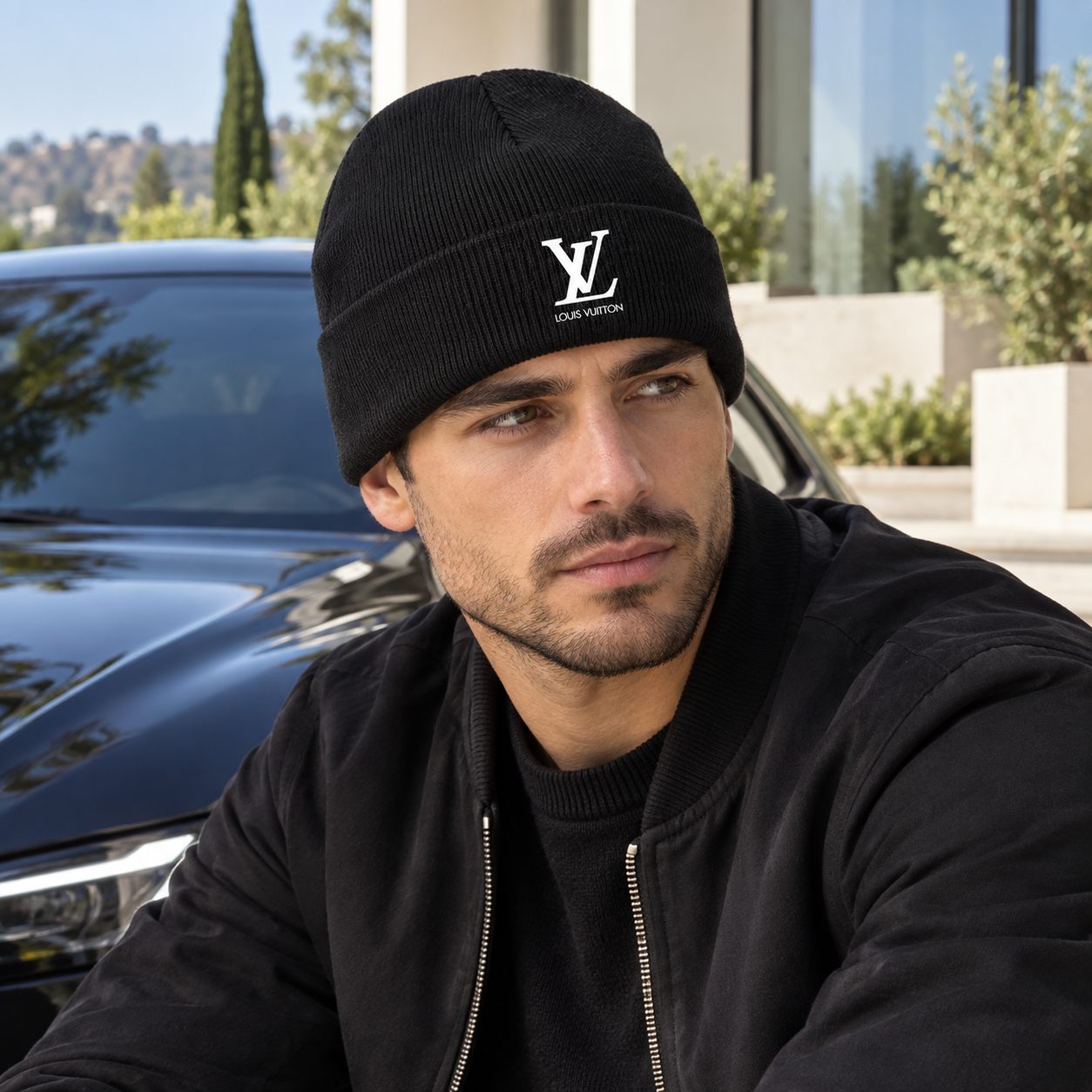 Louis Vuitton Beanie Hat | Color: Black | Image 4