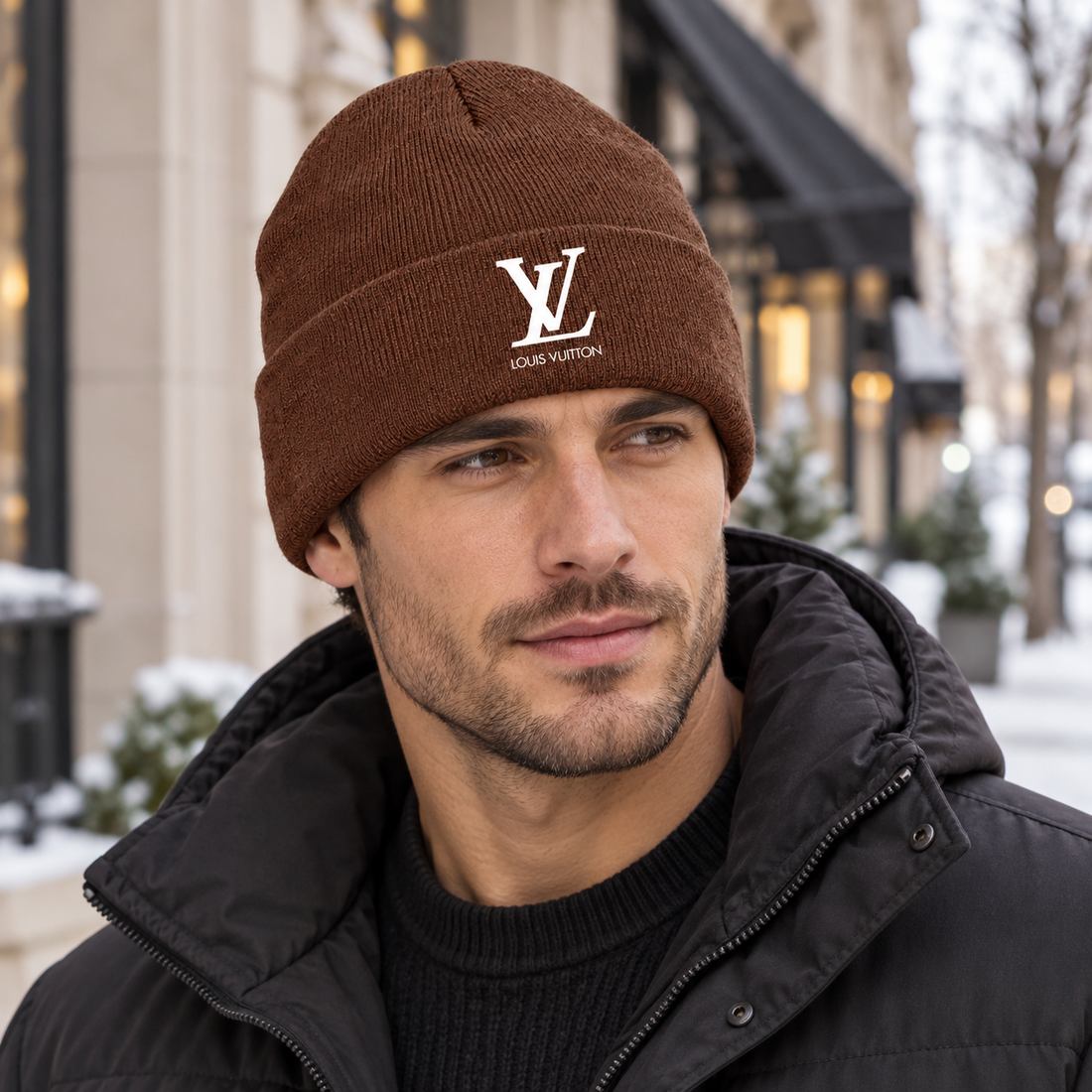 Louis Vuitton Beanie Hat | Color: Brown | Image 3