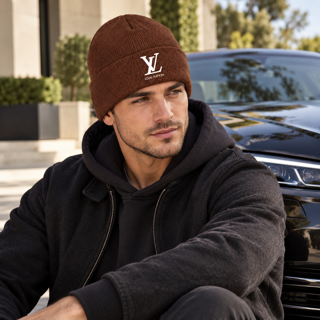 Louis Vuitton Beanie Hat | Color: Brown | Image 4