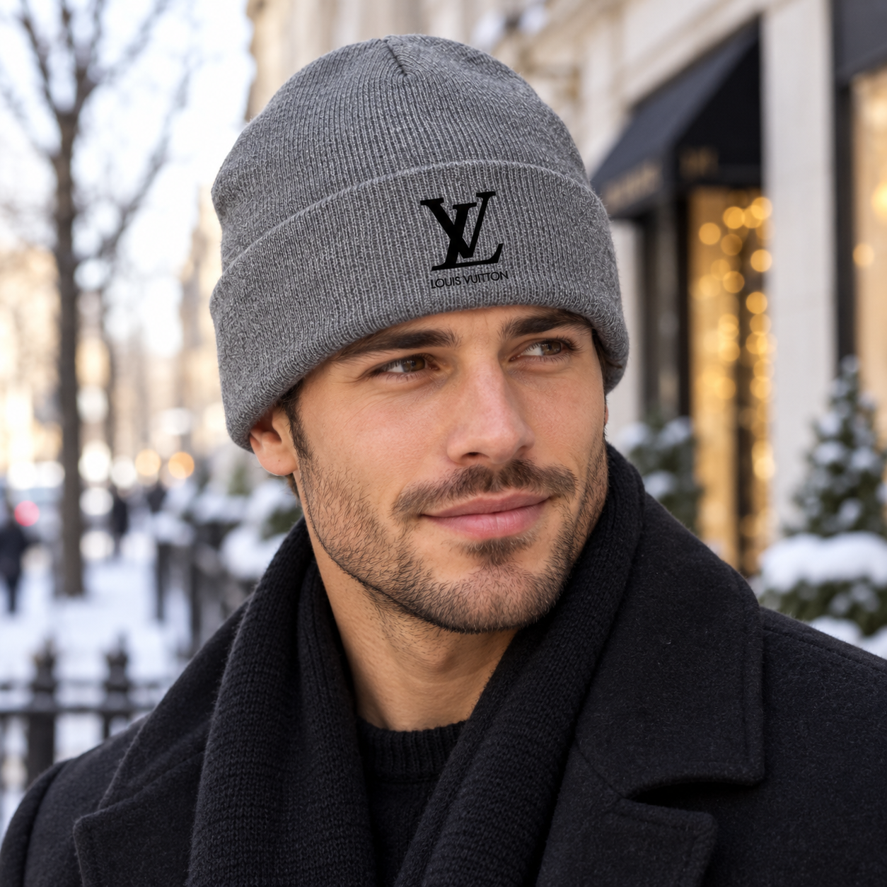 Louis Vuitton Beanie Hat | Color: Grey | Image 3