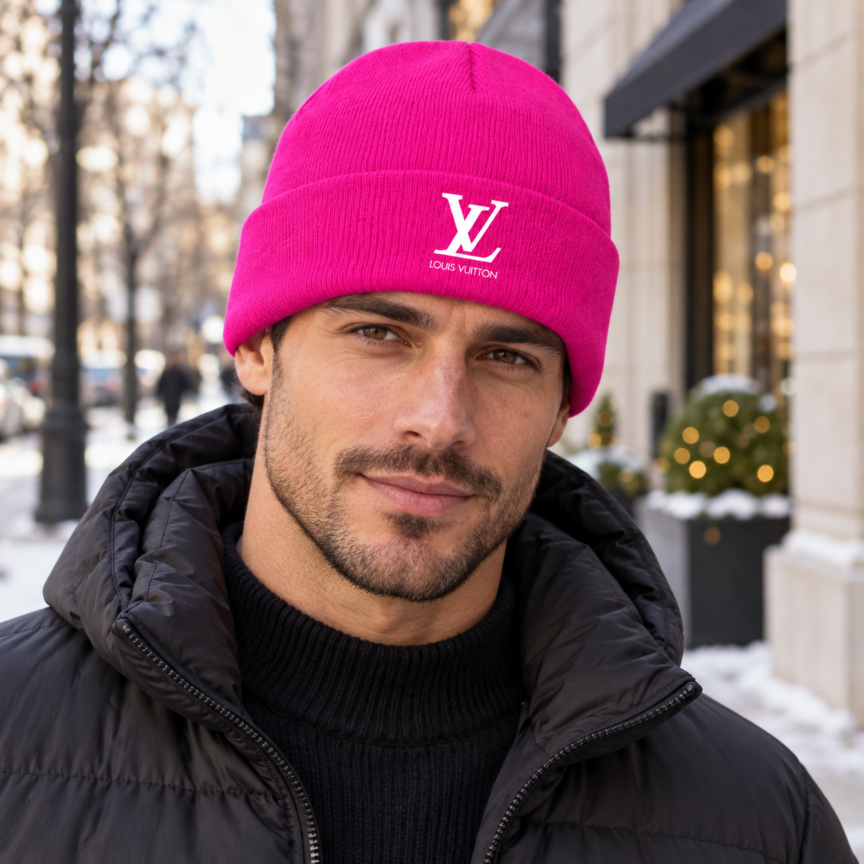 Louis Vuitton Beanie Hat | Color: Hot Pink | Image 3