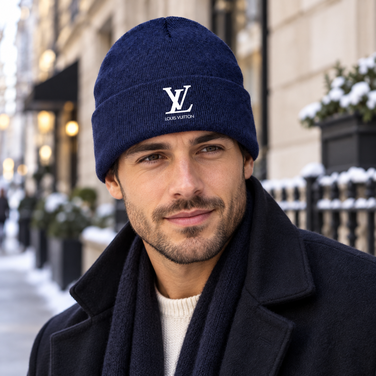 Louis Vuitton Beanie Hat | Color: Navy | Image 3