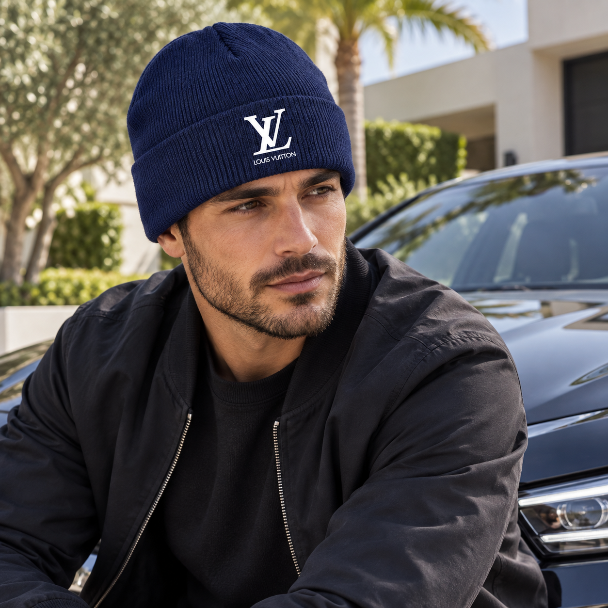 Louis Vuitton Beanie Hat | Color: Navy | Image 4