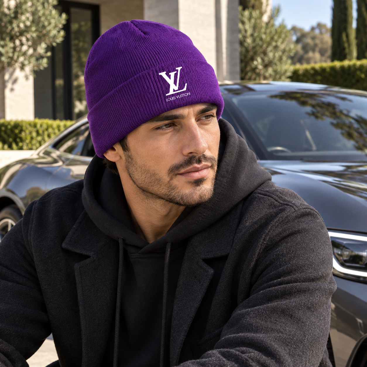 Louis Vuitton Beanie Hat | Color: Purple | Image 4