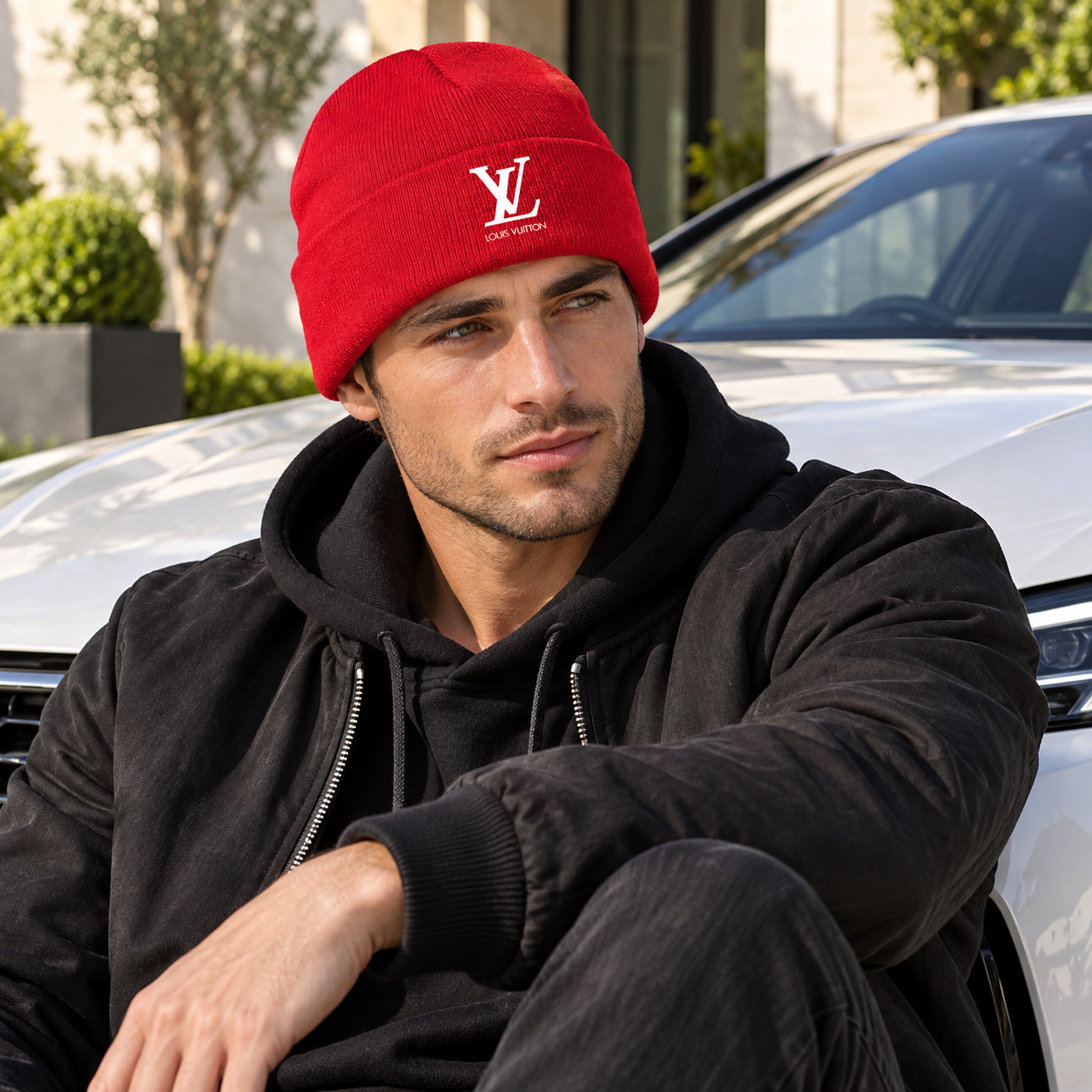 Louis Vuitton Beanie Hat | Color: Red | Image 4
