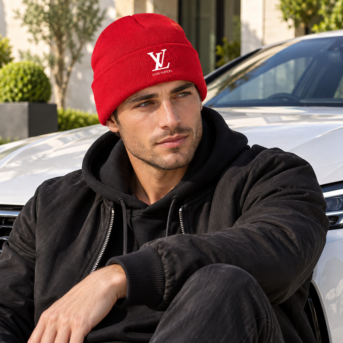 Louis Vuitton Beanie Hat | Color: Red | Image 4