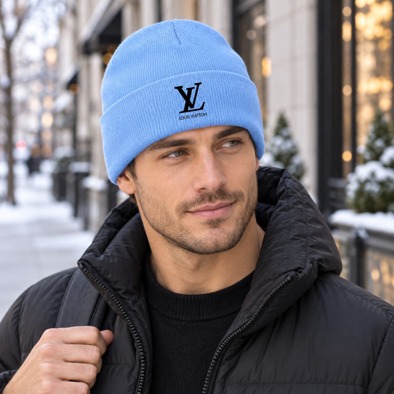 Louis Vuitton Beanie Hat | Color: Sky Bllue | Image 3