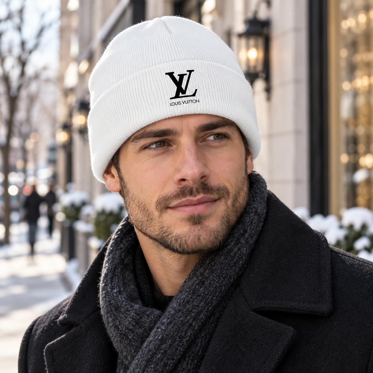 Louis Vuitton Beanie Hat | Color: White | Image 3