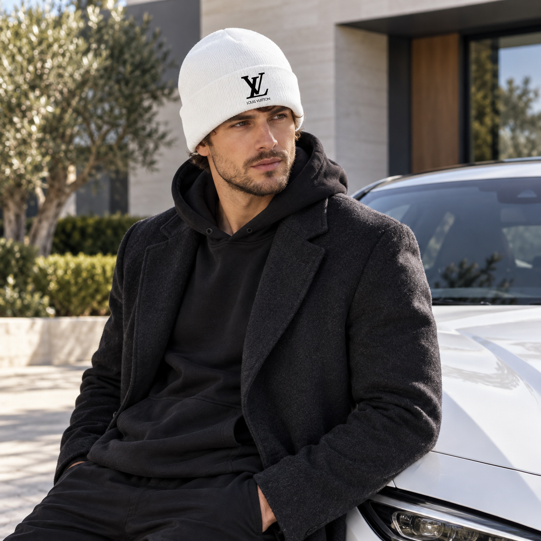 Louis Vuitton Beanie Hat | Color: White | Image 4