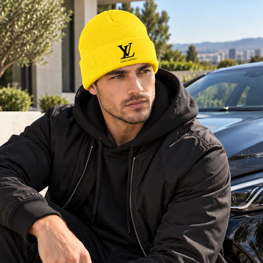 Louis Vuitton Beanie Hat | Color: Yellow | Image 4