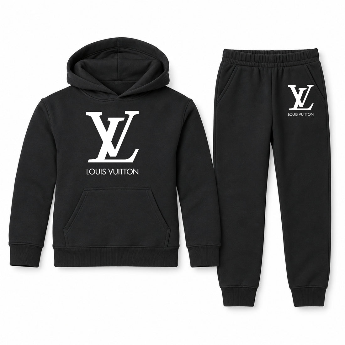 Louis Vuitton Youth Hoodie Jogger Set | Black | Youth Large, ages 10–12