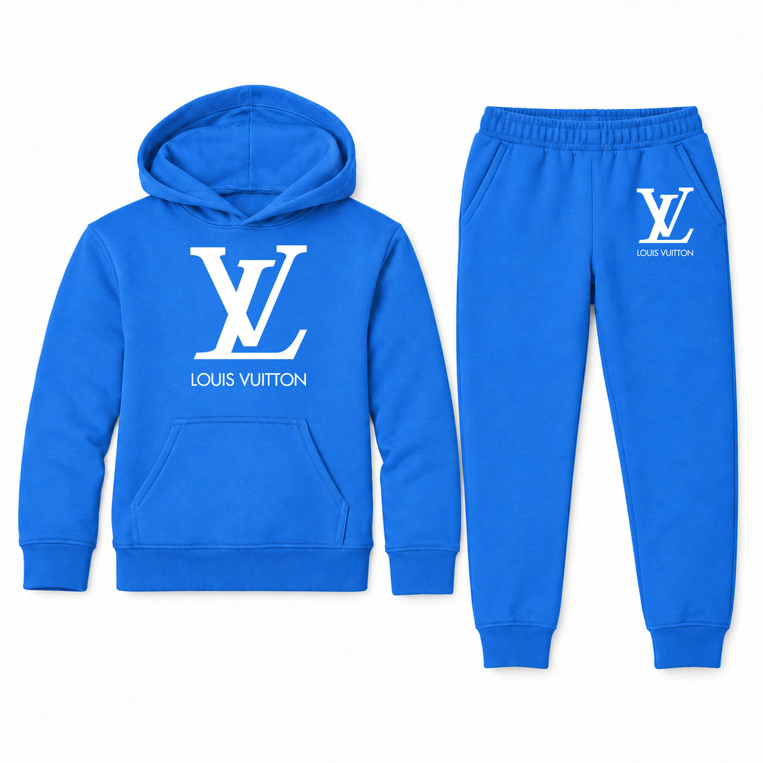 Louis Vuitton Youth Hoodie Jogger Set | Blue | Youth Large, ages 10–12
