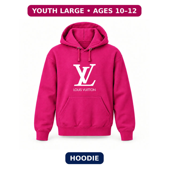 Louis Vuitton - Youth Large Hoodie (Ages 10–12) | Color: Hot Pink