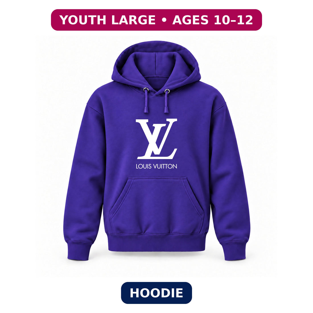 Louis Vuitton - Youth Large Hoodie (Ages 10–12) | Color: Purple