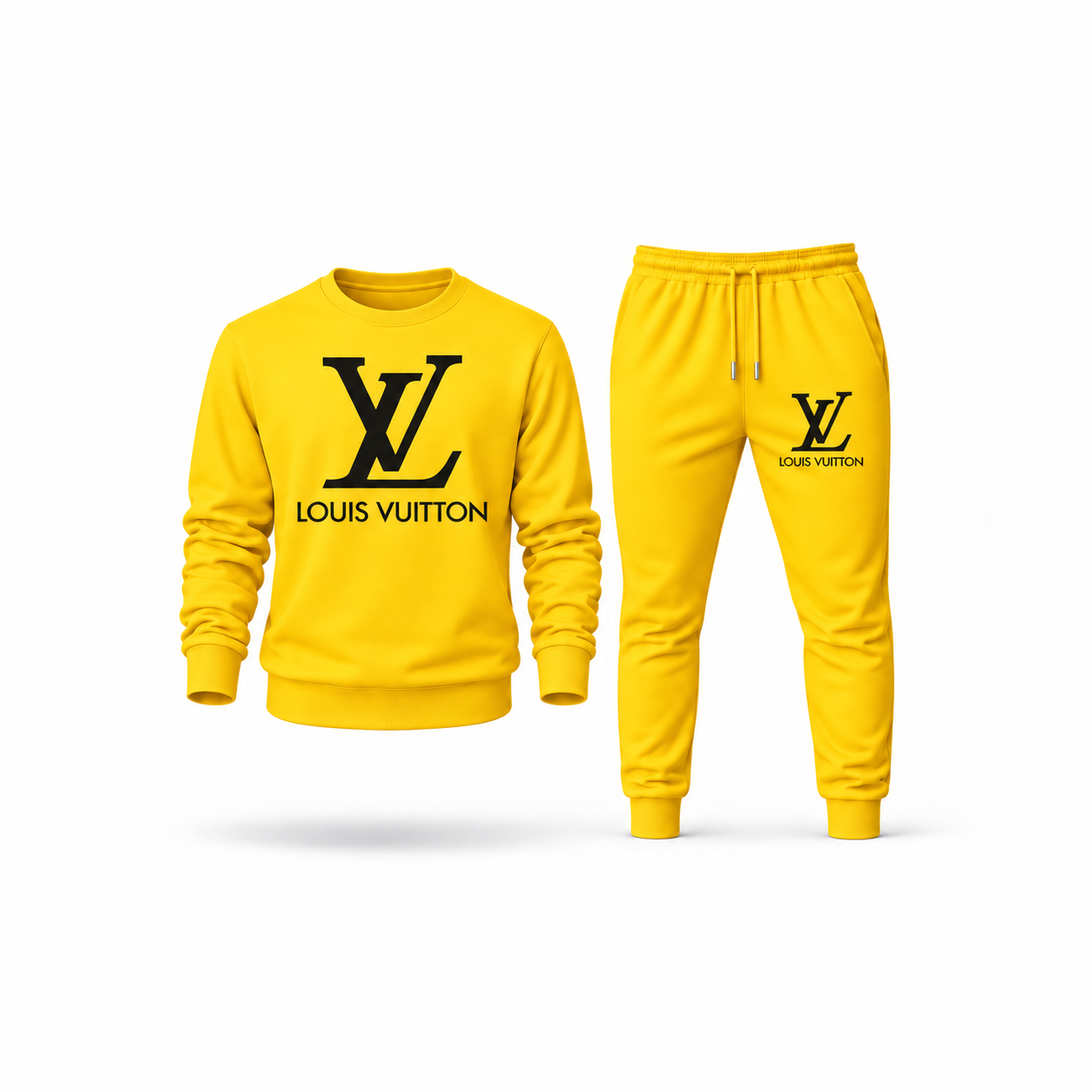 Men's Louis Vuitton Sweatshirt Joggers Set | Color: Yellow | Main