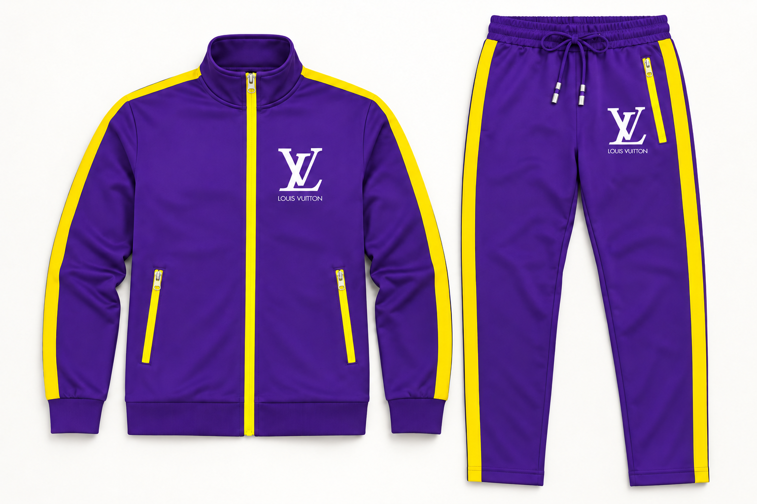Men's Louis Vuitton Dri-Fit TrackSuit | Color: Purple | Image 5