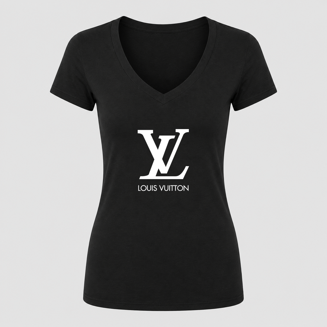 Louis Vuitton Women V Neck T-Shirt - Black