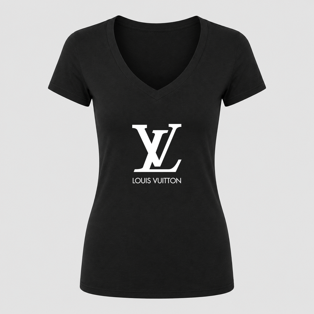 Louis Vuitton Women V Neck T-Shirt - Black