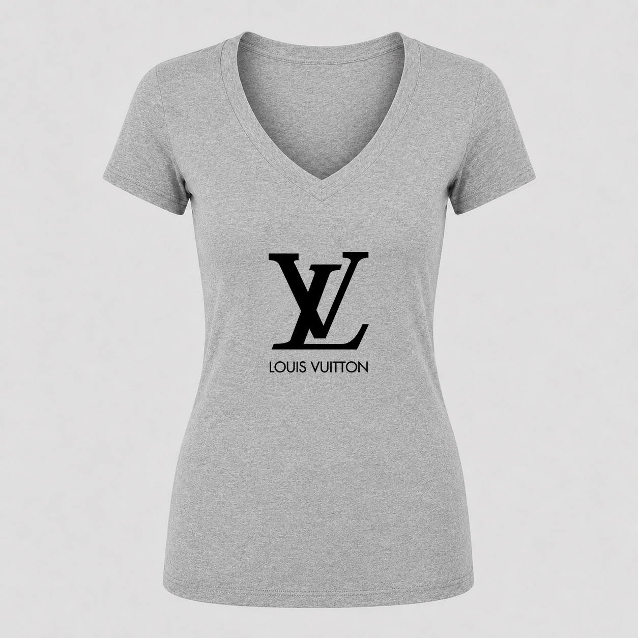 Louis Vuitton Women V Neck T-Shirt - Grey