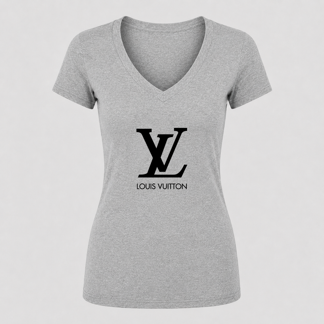 Louis Vuitton Women V Neck T-Shirt - Grey