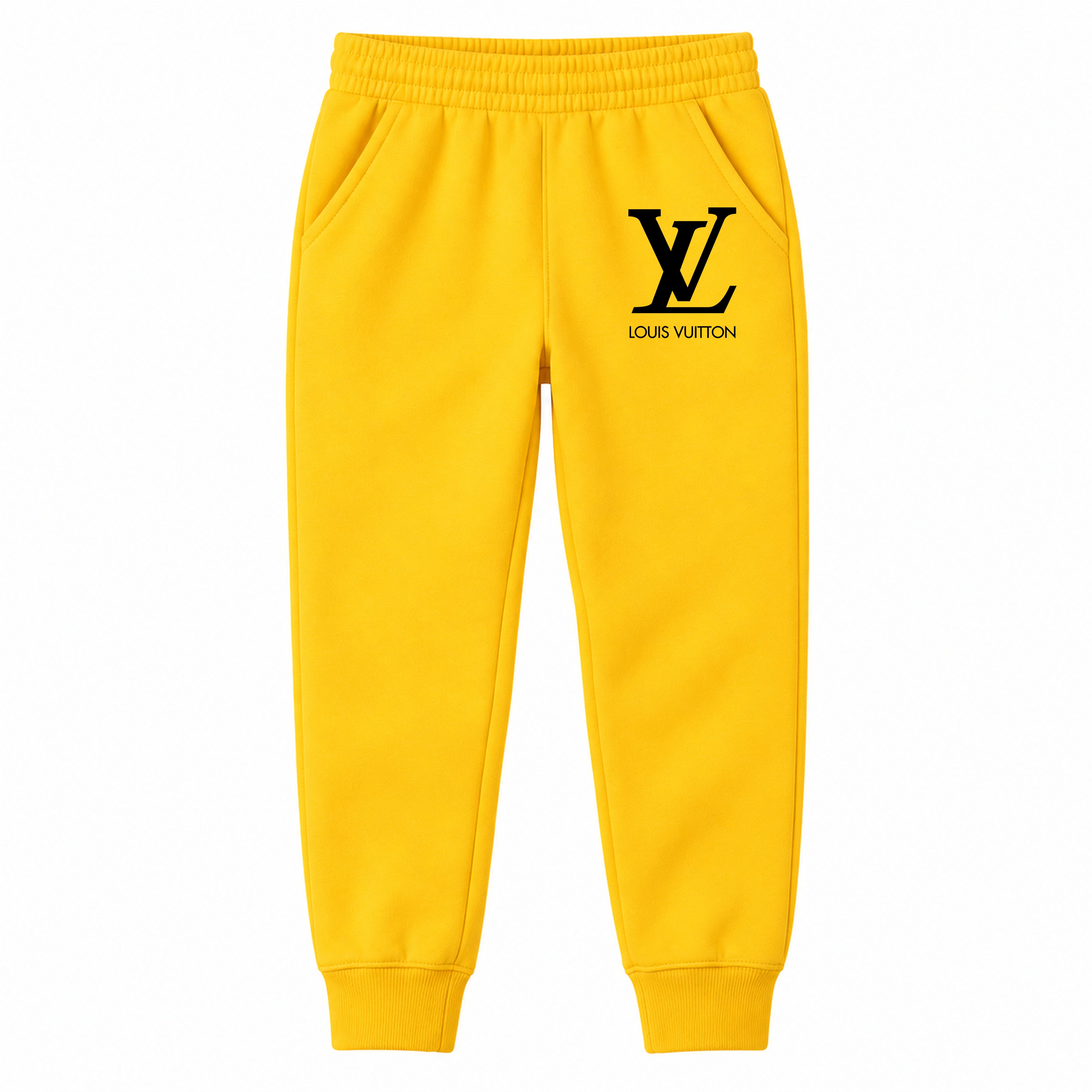 Louis Vuitton youth jogger sweatpants, Yellow, Youth Large ages 10–12