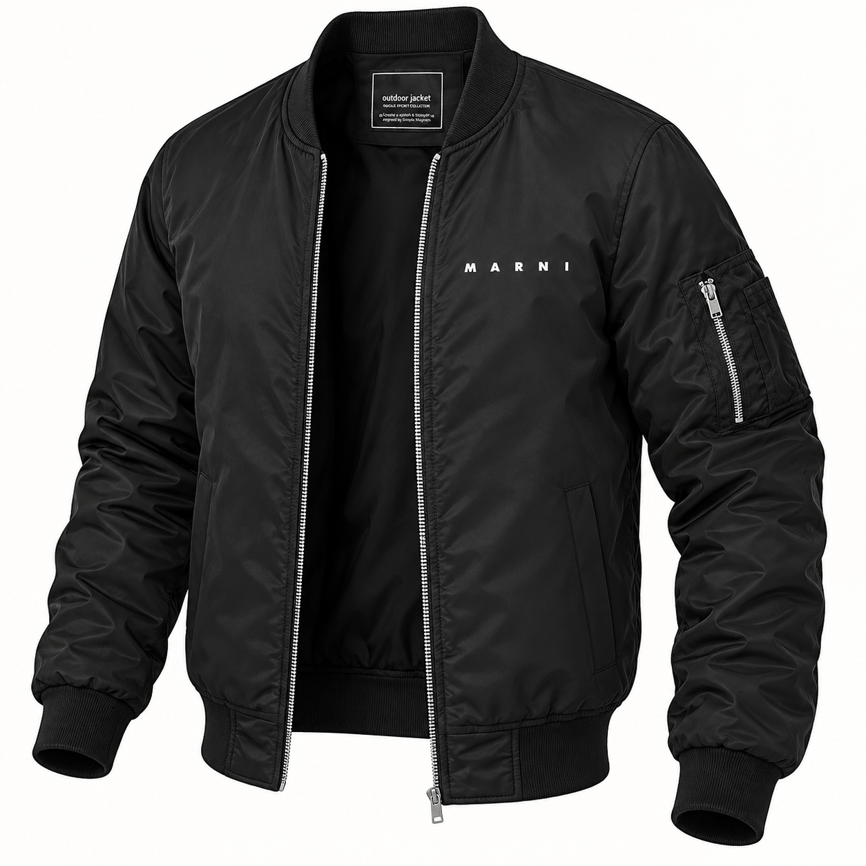 Men's Marni Lightweight Bomber Jacket | Color: Black | Image 4