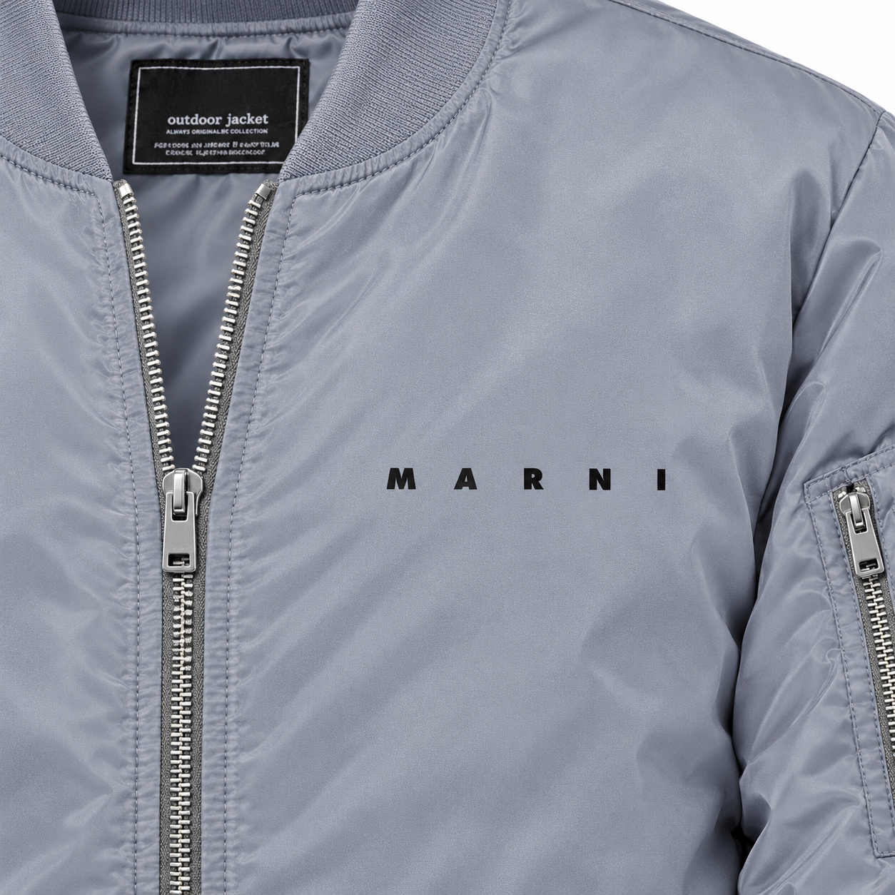 Men's Marni Lightweight Bomber Jacket | Color: Grey | Image 2