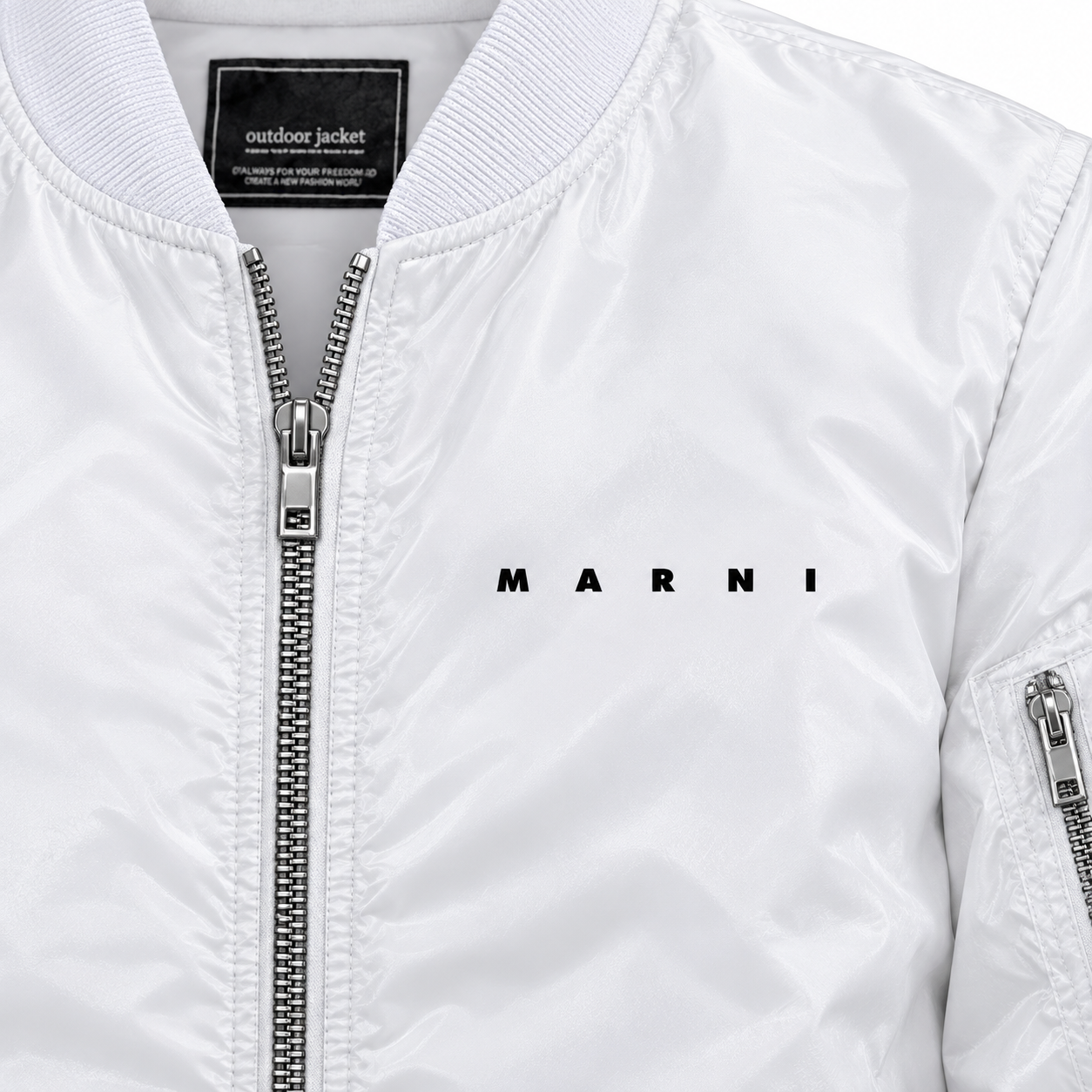 Men's Marni Lightweight Bomber Jacket | Color: White | Image 2