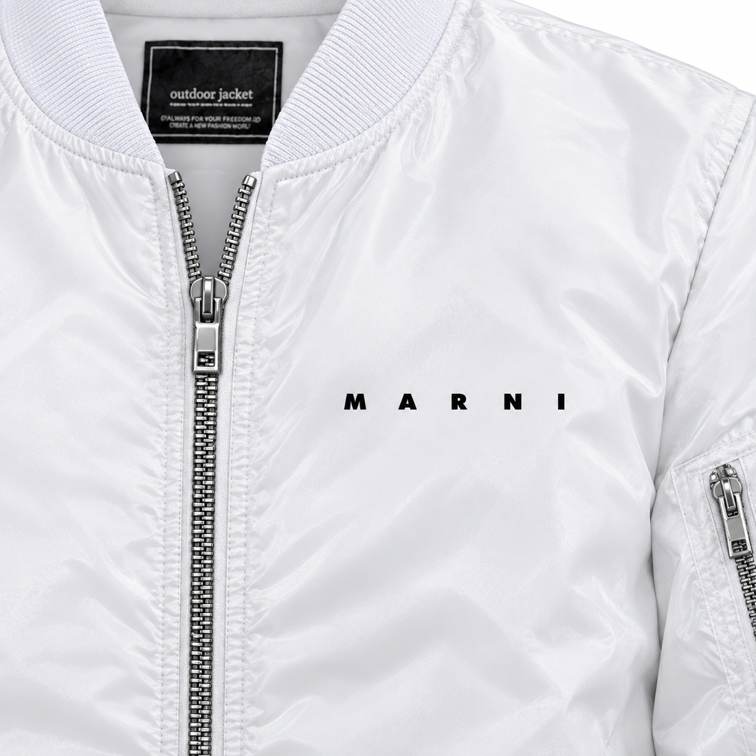 Men's Marni Lightweight Bomber Jacket | Color: White | Image 2