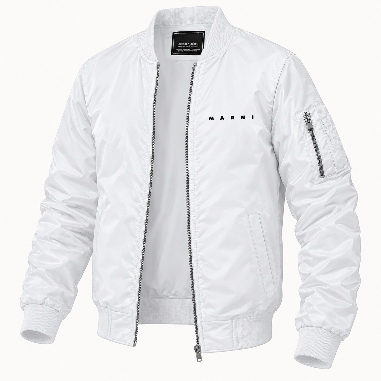 Men's Marni Lightweight Bomber Jacket | Color: White | Image 4