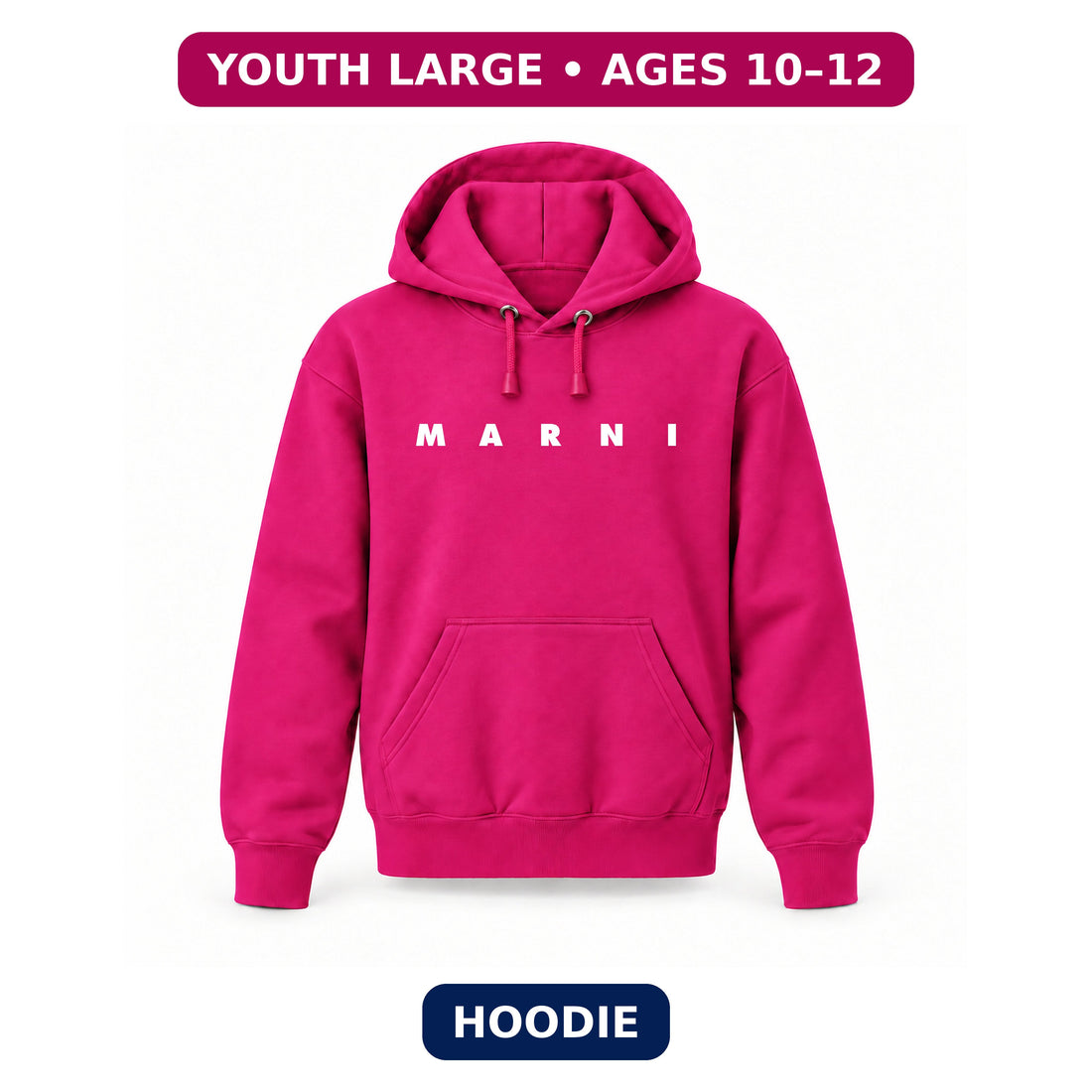 Marni - Youth Large Hoodie (Ages 10–12) | Color: Hot Pink