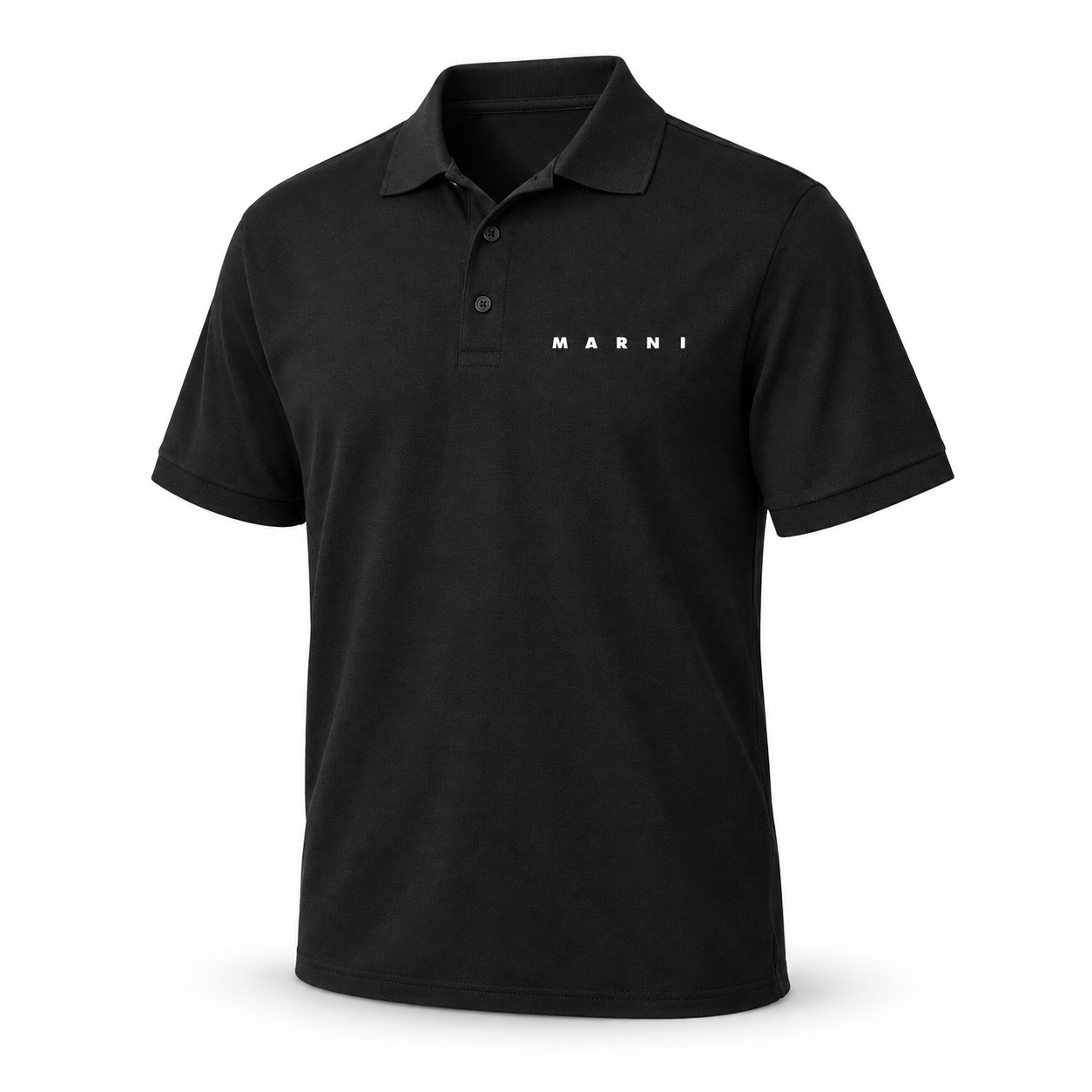 Men's Marni Dry Blend polo in black, hero view