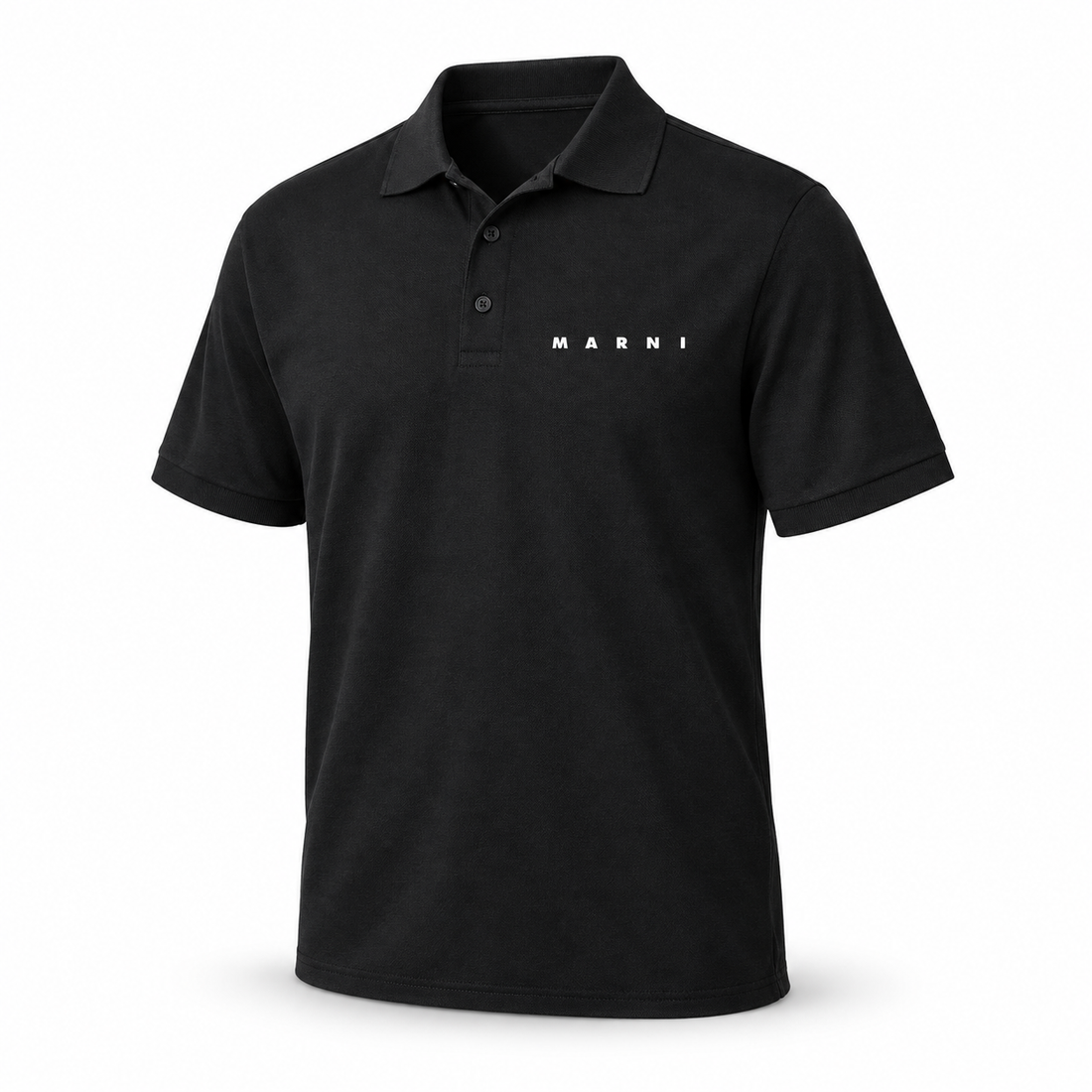 Men's Marni Dry Blend polo in black, hero view