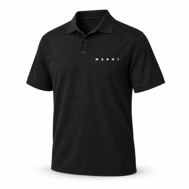 Men's Marni Dry Blend polo in black, hero view