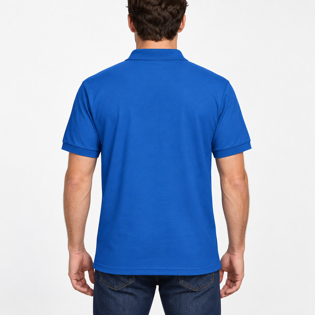 Men's Marni Dry Blend polo in blue, back view