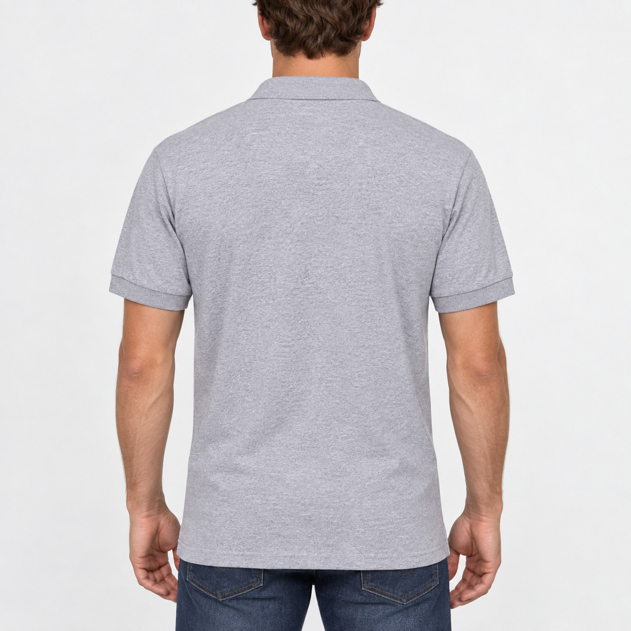 Men's Marni Dry Blend polo in grey, back view