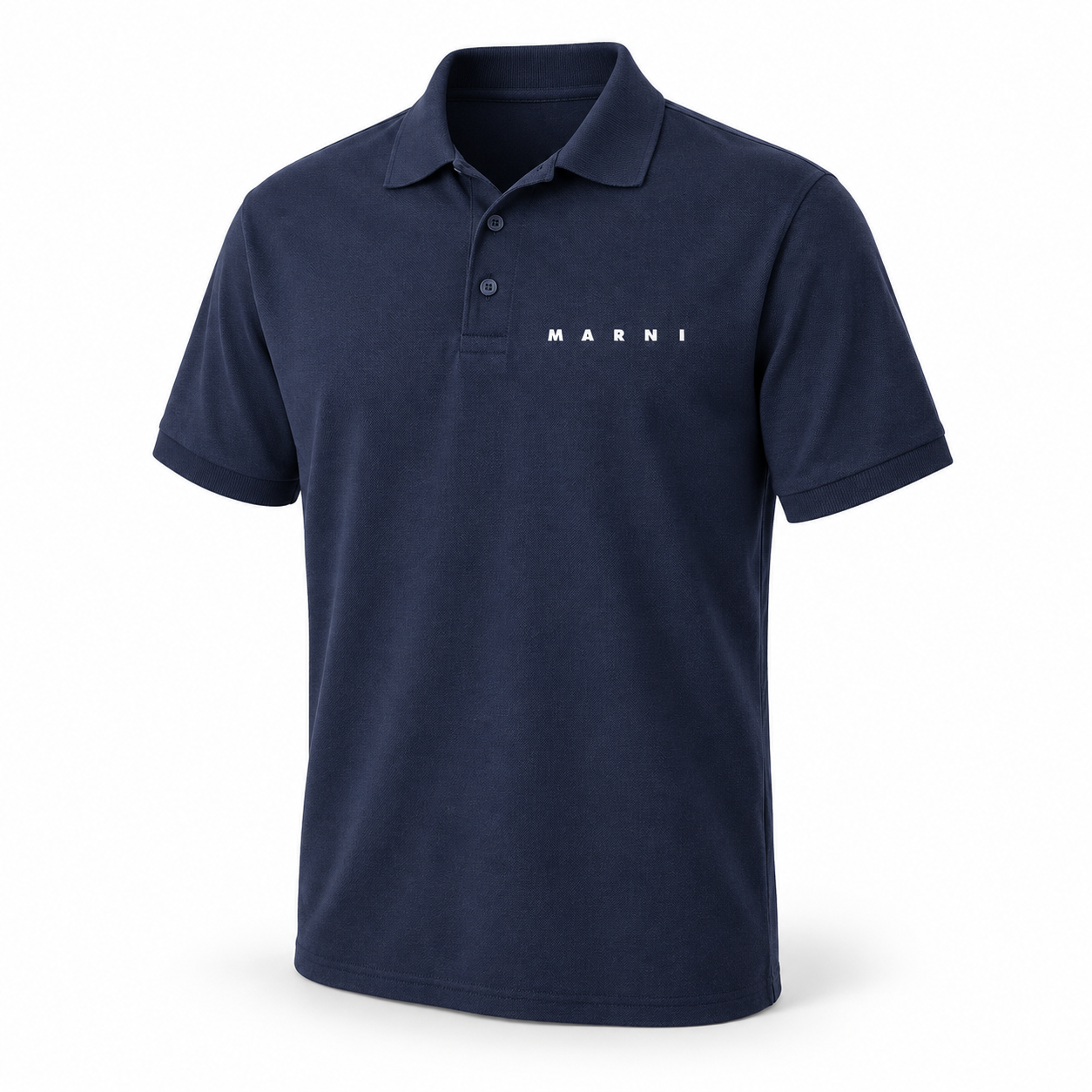 Men's Marni Dry Blend polo in navy, hero view