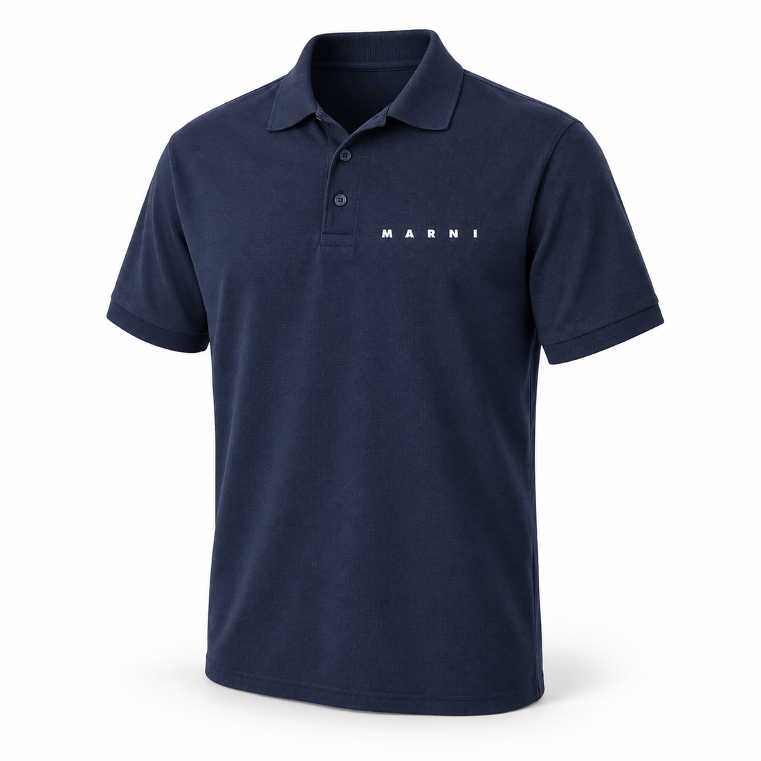 Men's Marni Dry Blend polo in navy, hero view