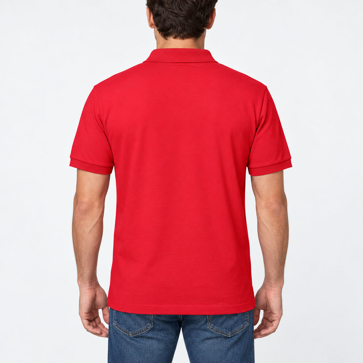 Men's Marni Dry Blend polo in red, back view